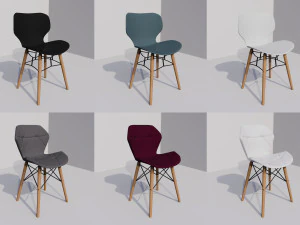 의자 Miron PLUS 의자 크라운 우드 3D 모델