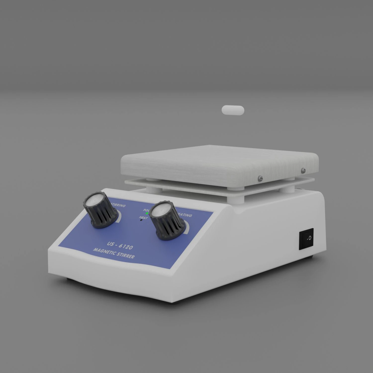Magnetic stirrer ULab US-6120 3D Model .c4d .max .obj .3ds .fbx .stl .blend 