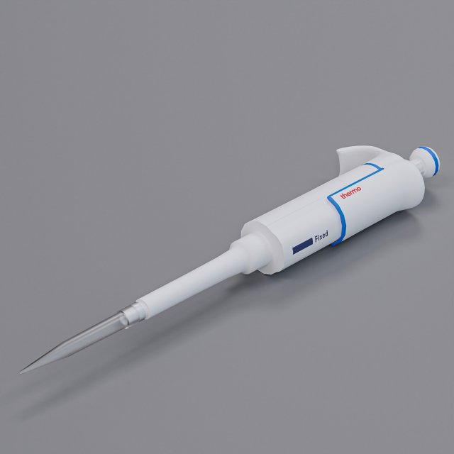 Pipette dispenser Thermo 3D Модель .c4d .max .obj .3ds .fbx .stl .blend 