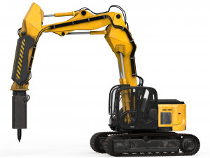 JCB Excavator Breaker Hammer Modelo 3D