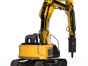 JCB Excavator Breaker Hammer Modelo 3D