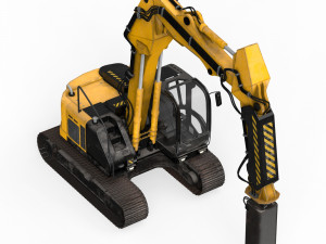 JCB Excavator Breaker Hammer Modelo 3D