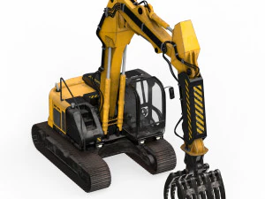 JCB Claw Excavator 3D Model