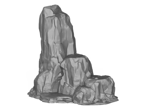 Rock Cliff 01 3D Print Model