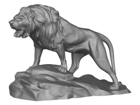 Lion Sculpture 3D Printable Model 3D Принт Модель