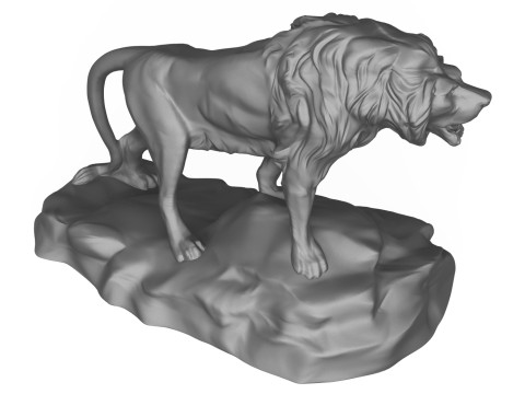 Lion Sculpture 3D Printable Model 3D 打印模型