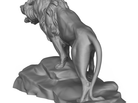Lion Sculpture 3D Printable Model 3D 打印模型