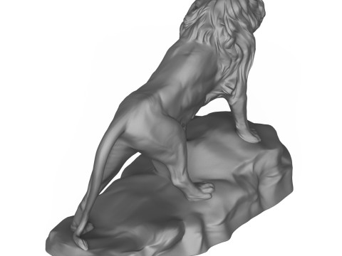 Lion Sculpture 3D Printable Model 3D 打印模型
