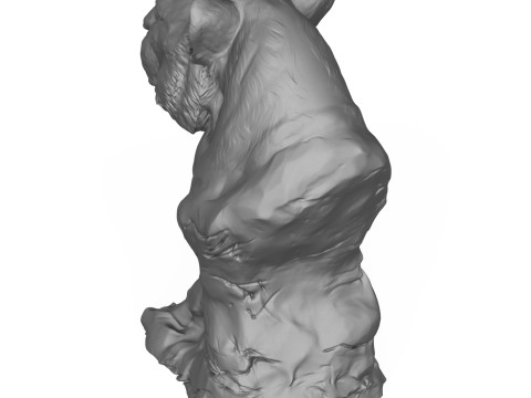 Wild Lioness Head Sculpture 3D Print Model 3D Baskı Modeli