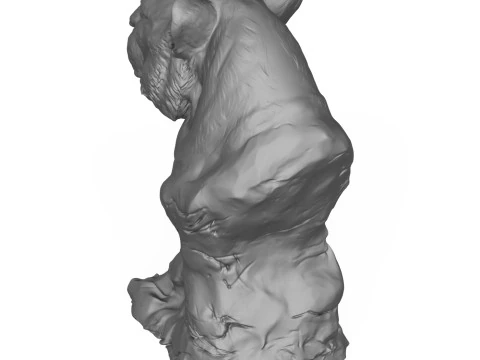 Wild Lioness Head Sculpture 3D Print Model 3D Print Model