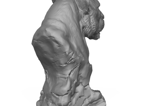 Wild Lioness Head Sculpture 3D Print Model 3D Baskı Modeli