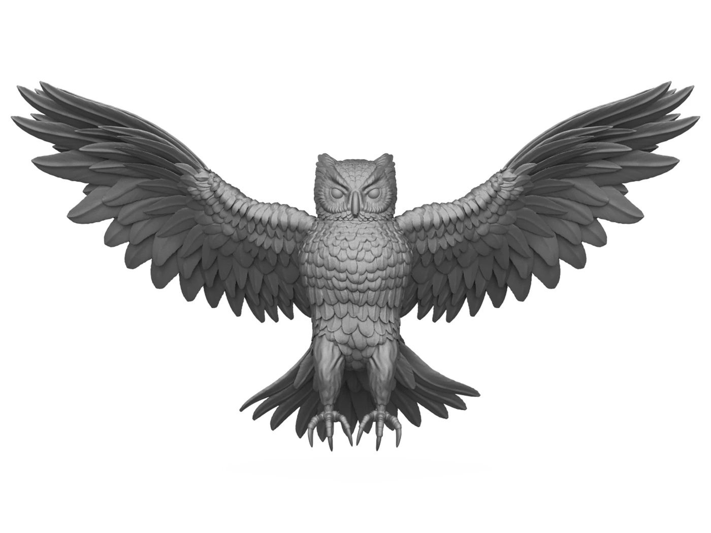 Wild Owl Bird 3D Print Model 3D Print Model .c4d .max .obj .3ds .fbx .stl .blend 
