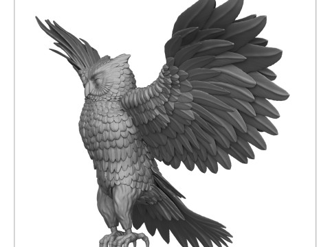 Wild Owl Bird 3D Print Model Modello di stampa 3D