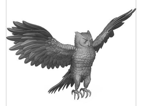 Wild Owl Bird 3D Print Model Modello di stampa 3D