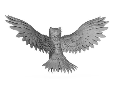 Wild Owl Bird 3D Print Model 3D Print Model