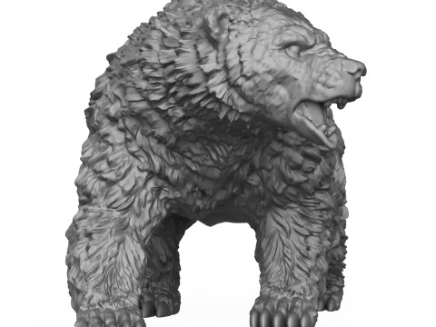 Wild Polar Bear 3D Print Model 3D Baskı Modeli