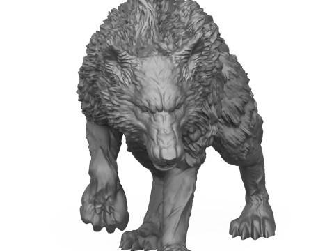 Wild Dire Wolf 3D Print Model 3Dプリントモデル