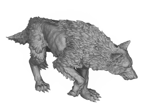Wild Dire Wolf 3D Print Model 3Dプリントモデル