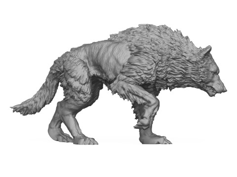 Wild Dire Wolf 3D Print Model 3Dプリントモデル