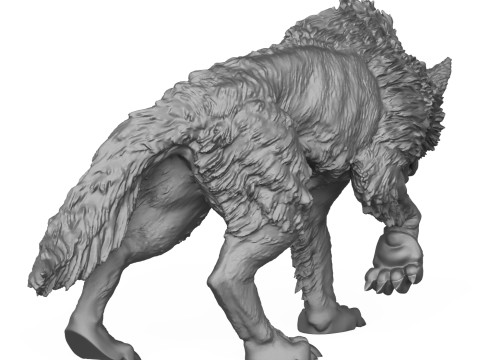 Wild Dire Wolf 3D Print Model 3Dプリントモデル