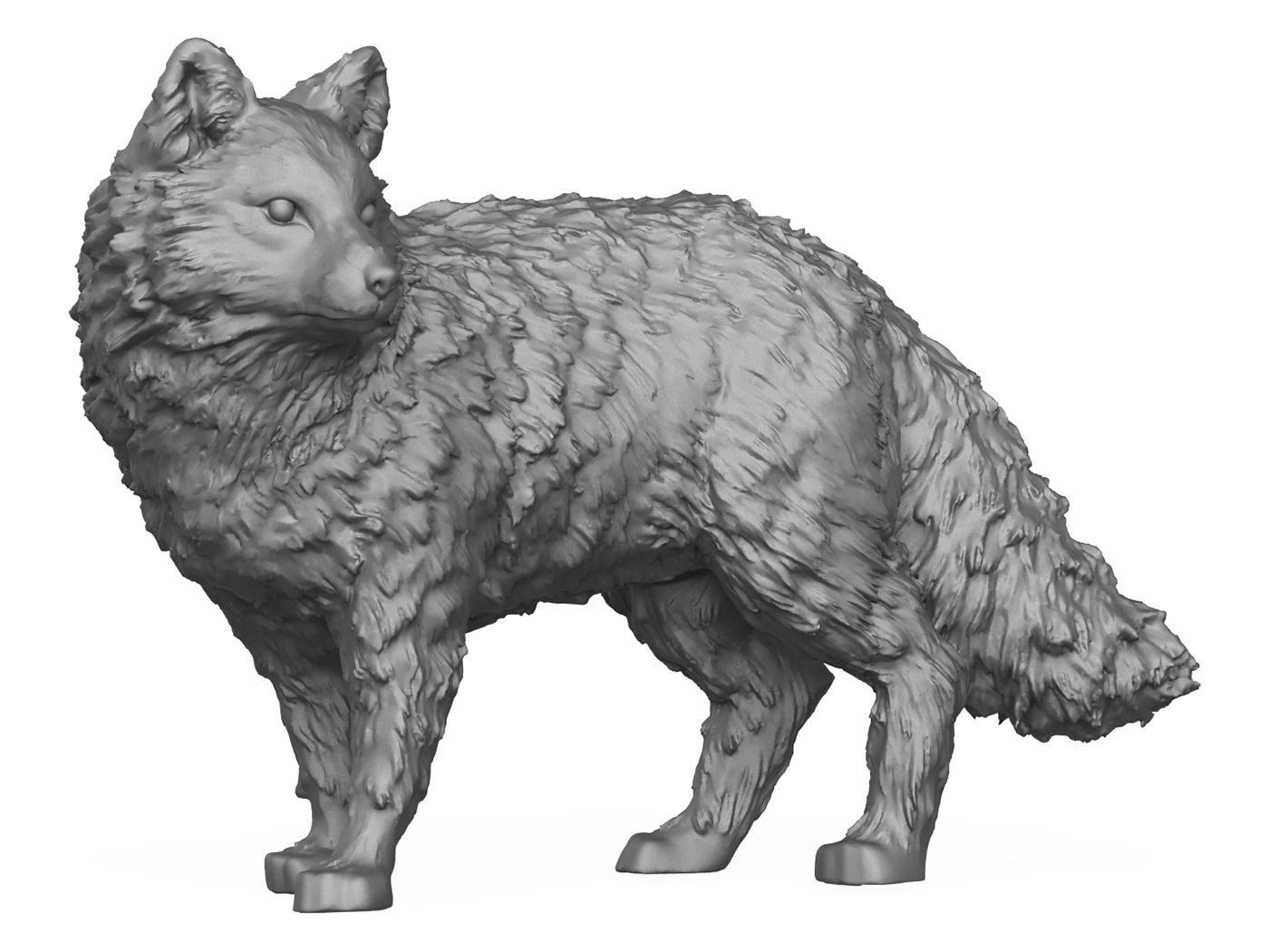 Wild Fox 3D Print Model 3D Print Model .c4d .max .obj .3ds .fbx .stl .blend 
