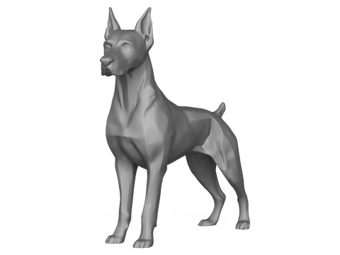 Modelo de impresi&oacute;n 3D del perro Doberman Modelo de impresión 3D