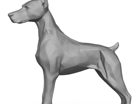 Doberman Dog 3D Print Model Modelo de impresión 3D