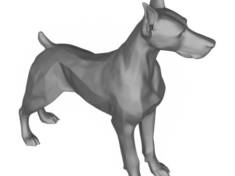 Doberman Dog 3D Print Model Modelo de impresión 3D