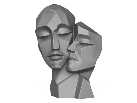 Couple Head Statue 3D Print Model 3D प्रिंट मॉडल