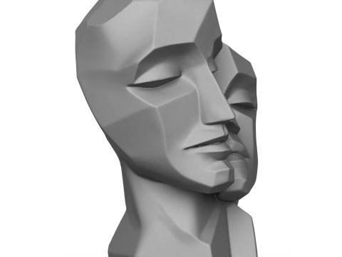 Couple Head Statue 3D Print Model 3D Baskı Modeli