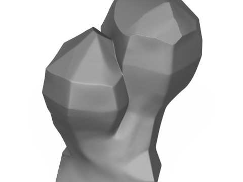 Couple Head Statue 3D Print Model 3D Baskı Modeli