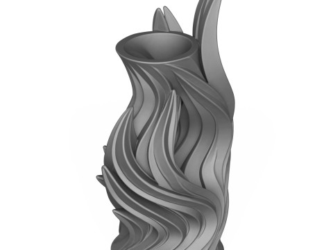 Beautiful Flower Vase 3D Print Model Model Cetak 3D