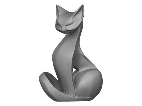 Decorative Cat Statue 3D Print Model 3D प्रिंट मॉडल