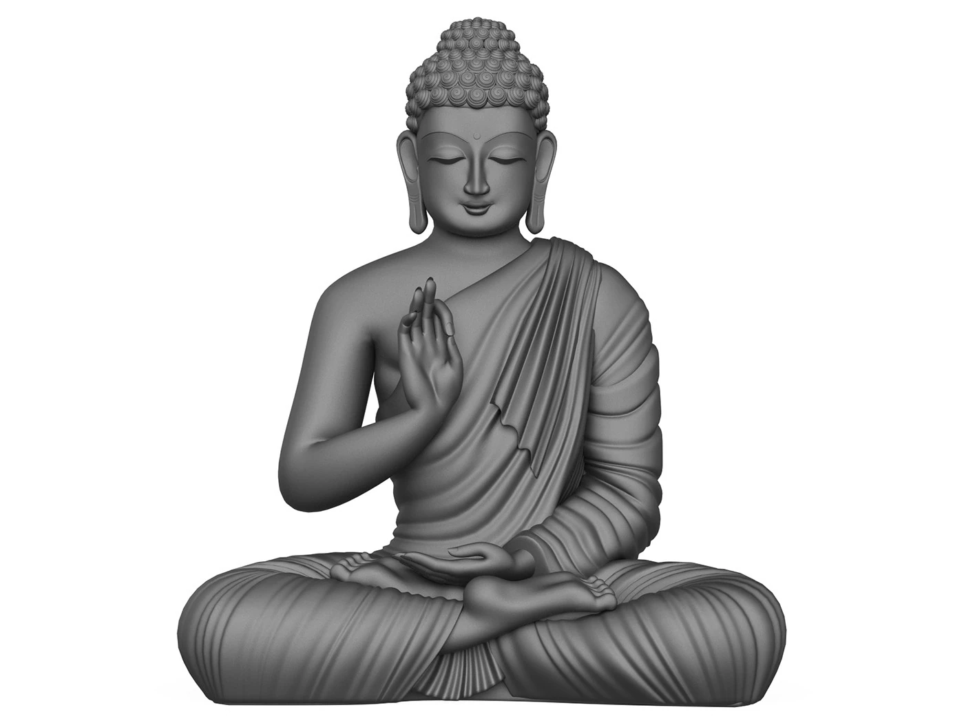Lord Buddha Statue 3D Print Model .c4d .max .obj .3ds .fbx .stl .blend 