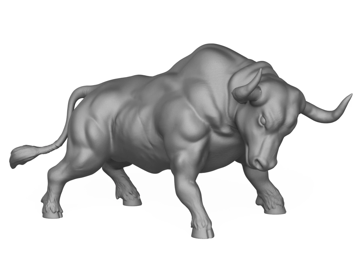 Muscular Bull 3D Print Model 3D Print Model .c4d .max .obj .3ds .fbx .stl .blend 