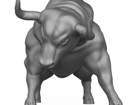 Muscular Bull 3D Print Model 3D Print Model