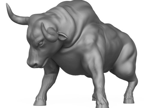 Muscular Bull 3D Print Model Modelo de Impressão 3D