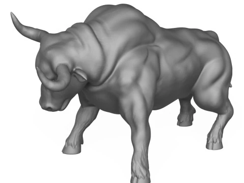 Muscular Bull 3D Print Model 3D Print Model