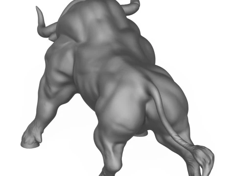Muscular Bull 3D Print Model 3D Print Model