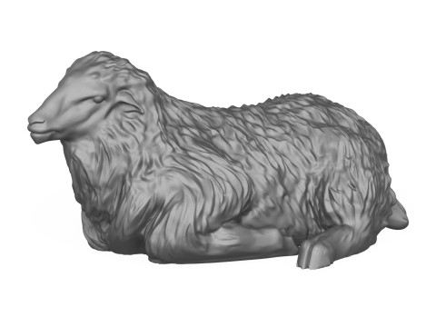 Sitting Sheep 3D Print Model 3D Druckmodell