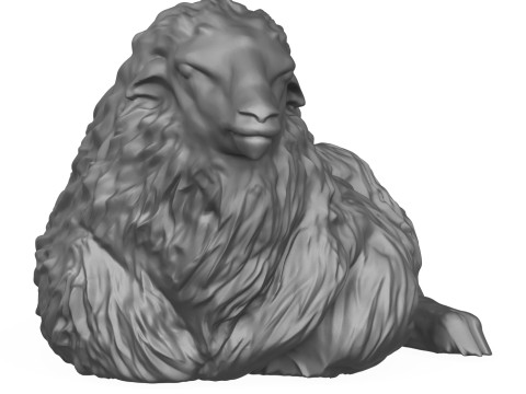 Sitting Sheep 3D Print Model 3D प्रिंट मॉडल