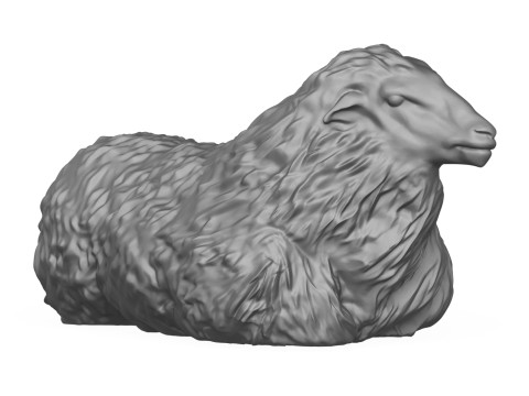 Sitting Sheep 3D Print Model 3D प्रिंट मॉडल