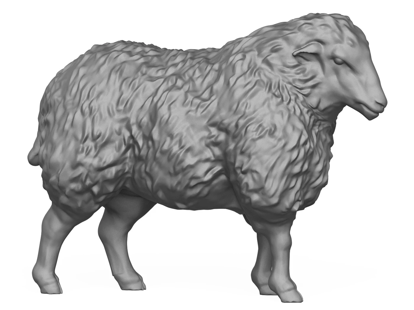 Standing Sheep 3D Print Model 3D Print Model .c4d .max .obj .3ds .fbx .stl .blend 