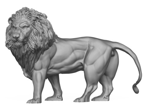 Lion Sculpture 3D Print Model 3D Druckmodell