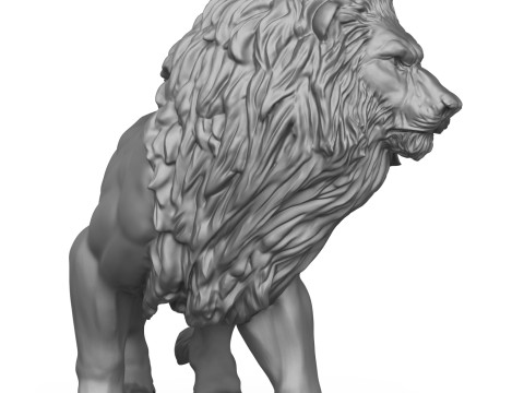 Lion Sculpture 3D Print Model Model Cetak 3D
