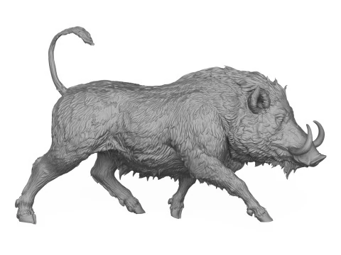 Wild Boar 3D Print Model 3D Print Model
