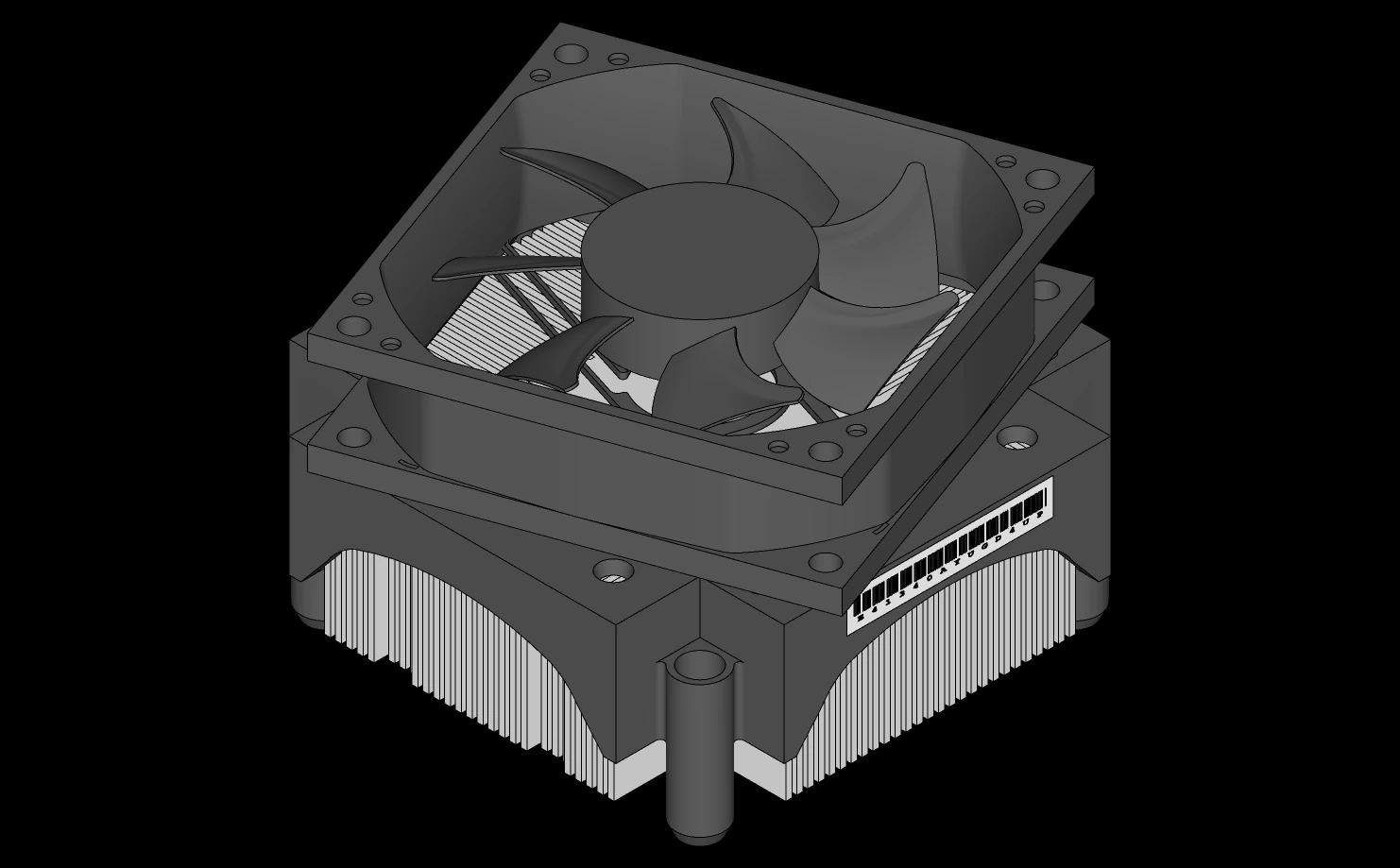 Disipador para CPU Compaq Presario 3D Model .c4d .max .obj .3ds .fbx .stl .blend