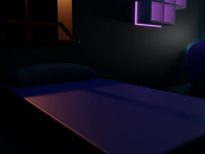Bedroom with computer 3D Model