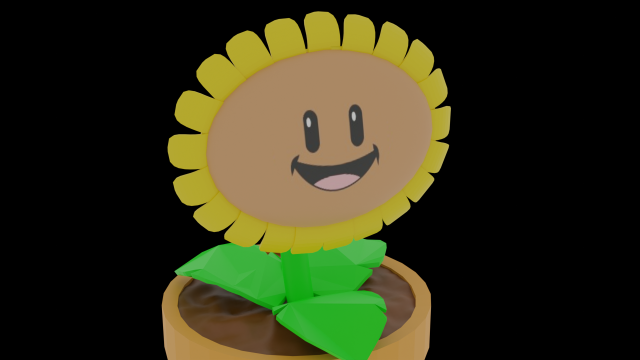Sunflower plants vs zombies 3D Модель .c4d .max .obj .3ds .fbx .stl .blend 