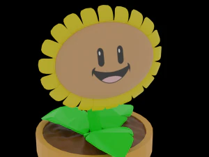 Sonnenblumenpflanzen gegen Zombies 3D Modell